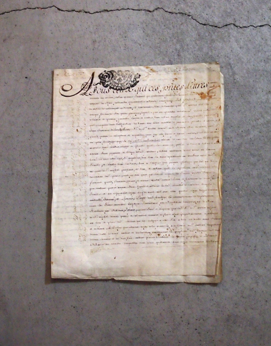 1717年の羊皮紙に書かれた古文書