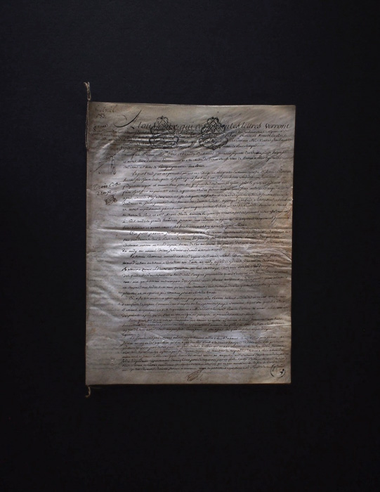 1783年の羊皮紙に書かれた古文書