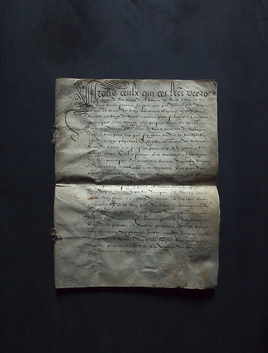 羊皮紙の書類　1616年