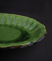 緑釉オーバル深皿